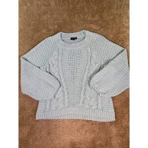 a.n.a A New Approach Women's Chunky Sweater Blue cable knit Size M E220